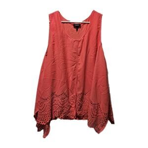 ALYX Women's Sleeveless Coral Tank Top with Eyelet Hem